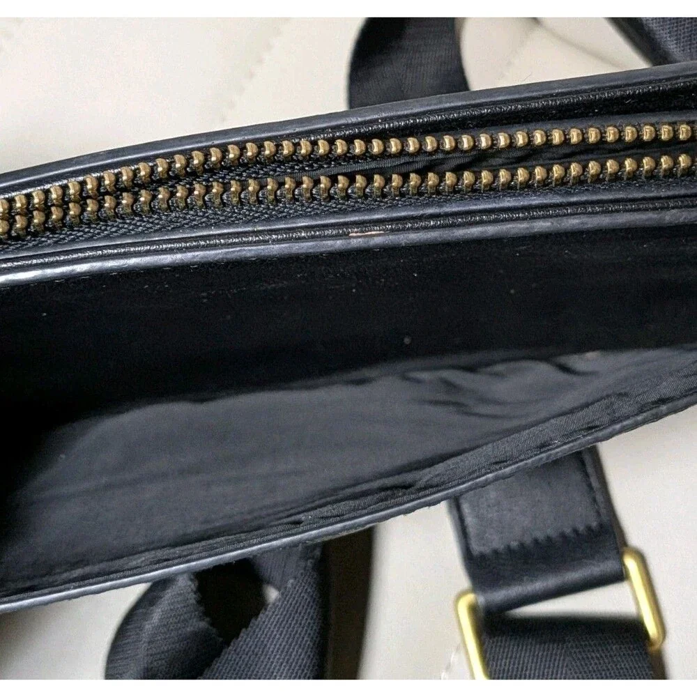 FAWN Purse Black Messenger Bag Faux Leather Medium Length